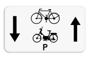 Panneau SB250 - M17 - Les cyclistes et les cyclomoteurs sont autorisés dans les deux sens