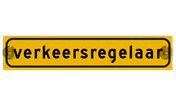 Autobord met zuignappen 375x75mm verkeersregelaar geel FLUOR