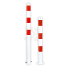 Poteau de parking - 70x70mm - rouge/blanc - fixe avec ancrage au sol ou montage au sol