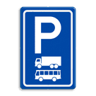 Verkeersbord RVV E08a - Parkeerplaats vrachtwagens en bussen