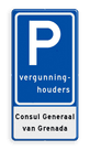 Verkeersbord RVV E09 - Parkeerplaats vergunninghouders + tekst - BT18