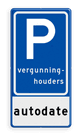 Verkeersbord RVV E09 - autodate - BT18