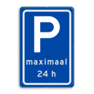 Verkeersbord RVV E08s - Parkeerplaats Bezoekers max 24h