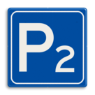 Verkeersbord aanduiding parkeerplaats met nummer - reflecterend