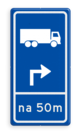 Parkeerroutebord E8c vrachtwagens met pijl en bedrijfsnaam