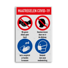 Bord maatregelen en omgangsregels COVID-19 Coronavirus