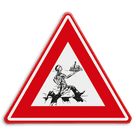 Verkeersbord overstekende ober - schets