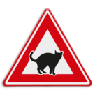 Verkeersbord - waarschuwing overstekende katten - reflecterend