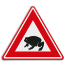 Verkeersbord - waarschuwing overstekende padden / kikkers - reflecterend