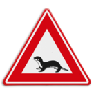 Verkeersbord - waarschuwing overstekende otter - reflecterend