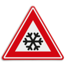 Verkeersbord RVV J36 - Vooraanduiding ijzel of sneeuw