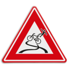Verkeersbord - waarschuwing slipgevaar fietsers