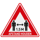 Verkeersbord - houd 1,5 meter afstand