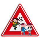 Verkeersbord - waarschuwing voor spelende kinderen