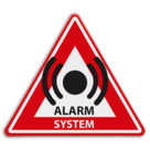 Verkeersbord - waarschuwing ALARM SYSTEM