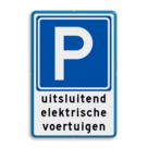 Verkeersbord RVV E04 Parkeerplaats voor elektrische voertuigen