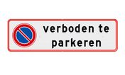 Parkeerplaats bord verboden te parkeren - reflecterend