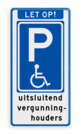 Parkeerbord E06 mindervaliden - uitsluitend vergunninghouders
