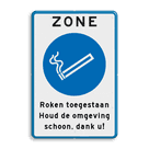 Informatiebord - Rookzone + eigen tekst