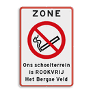 Verbodsbord - ZONE Rookverbod + eigen tekst