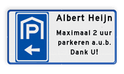 Verkeersbord RVV BW202l met tekst