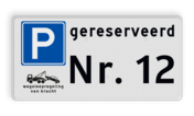 Parkeerplaatsbord E04 + wegsleepregeling + eigen tekst