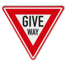 Driehoekig waarschuwingsbord GIVE WAY