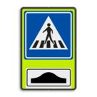 Verkeersbord RVV L02f - FLUOR oversteekplaats / zebrapad met drempel