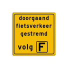 Omleidingsbord  - Werk in Uitvoering - eigen tekst volg 'X'