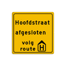 Omleidingsbord - Eigen tekst - volg route