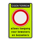 Verkeersbord RVV C01f_2txt - Gesloten voor alle verkeer - fluor achtergrond