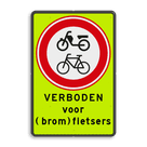 Verkeersbord RVV C15f met tekst - fluorescerende achtergrond