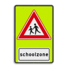 Verkeersbord RVV J21f - FLUOR Schoolzone