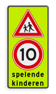 Verkeersbord Spelende kinderen RVV J21 + A1-10