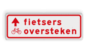 Verkeersbord RVV BW07b 600x200mm - Fietsers oversteken