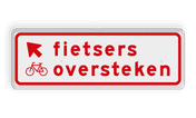 Verkeersbord RVV BW07lb 600x200mm - Fietsers oversteken