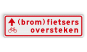 Verkeersbord RVV BW08b 700x200mm - (brom)fietsers oversteken