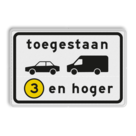 Verkeersbord RVV C22a1 - Onderbord - Milieuzone auto en busje