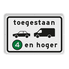 Verkeersbord RVV C22a2 - Onderbord - Milieuzone auto en busje