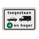 Verkeersbord RVV C22a2 - Onderbord - Milieuzone auto en busje