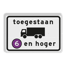 Verkeersbord RVV C22a5 - Onderbord - Milieuzone vrachtauto's