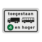 Verkeersbord RVV C22a8 - Onderbord - Milieuzone vrachtauto's en autobussen