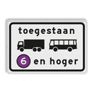 Verkeersbord RVV C22a9 - Onderbord - Milieuzone vrachtauto's en autobussen