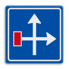 Verkeersbord RVV L09-4r - Doodlopende weg - voorwaarschuwing