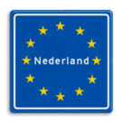 Verkeersbord RVV L403 - Grensbord Nederland