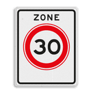 Verkeersbord RVV A01-30zb - Begin zone maximum snelheid