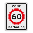 Verkeersbord RVV A01-60zb - Begin zone maximum snelheid