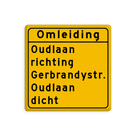 Omleidingsbord - met eigen tekst