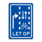 Verkeersbord RVV VR09-03 - Let op: recht doorgaande fietsers in twee richtingen