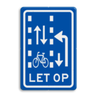 Verkeersbord RVV VR10-03 - Let op: recht doorgaande fietsers in twee richtingen